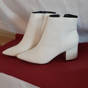 Bamboo White Zip Bootie